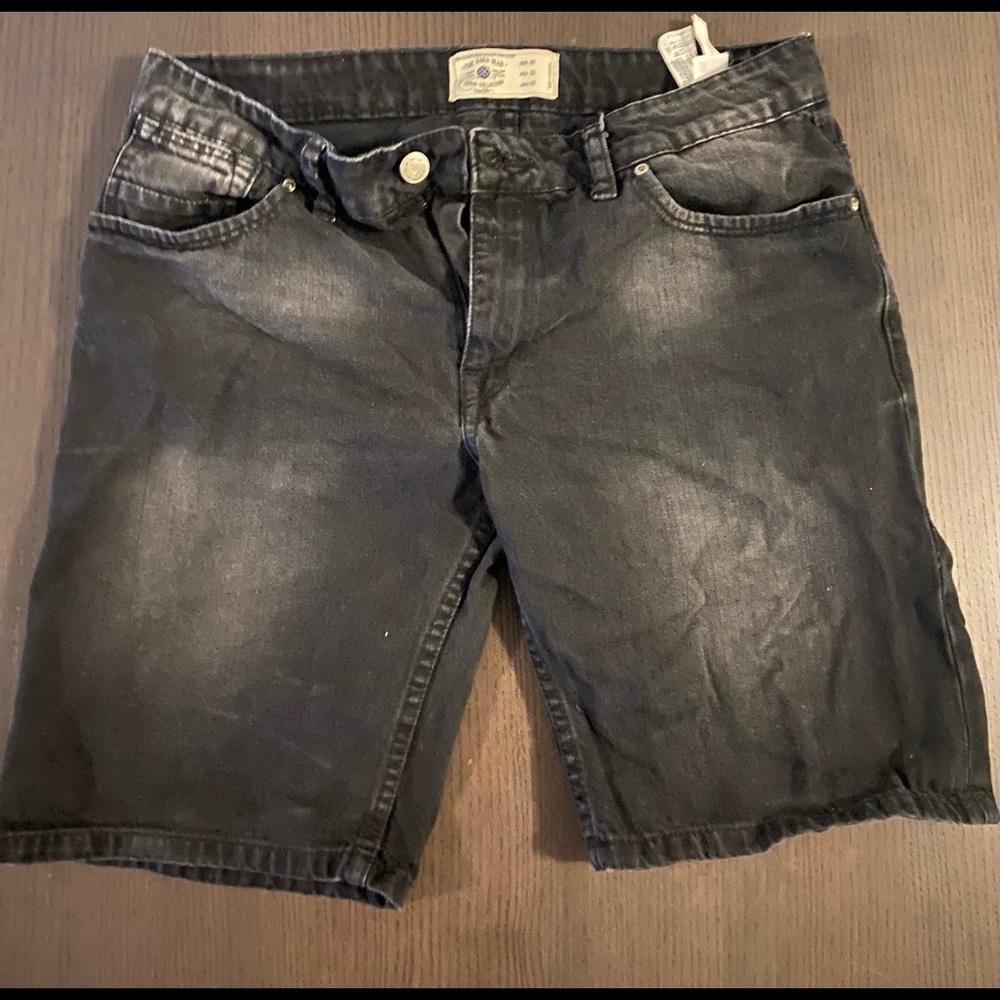 Zara black jean shorts